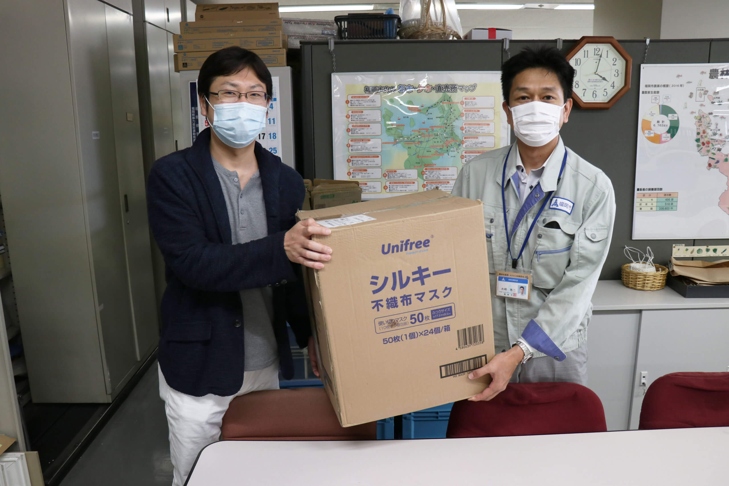 福岡市への不織布マスク寄付のお知らせ